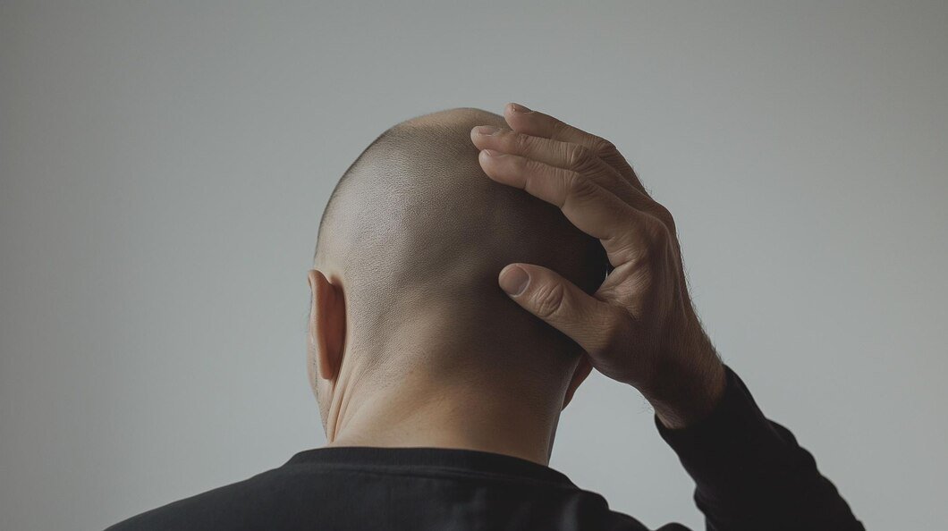 Image showcasing various stages of alopecia areata hair loss